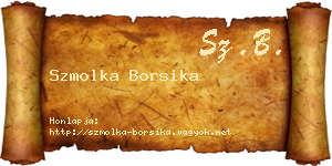 Szmolka Borsika névjegykártya